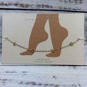 NEW Jennifer‎ Harper 925 Sterling Silver LOVE Anklet 9”